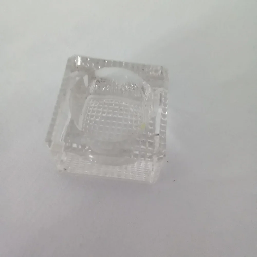 Vintage Clear Pressed Glass Square Inkwell Salt Cellar Waffle Base 1.5 Inch